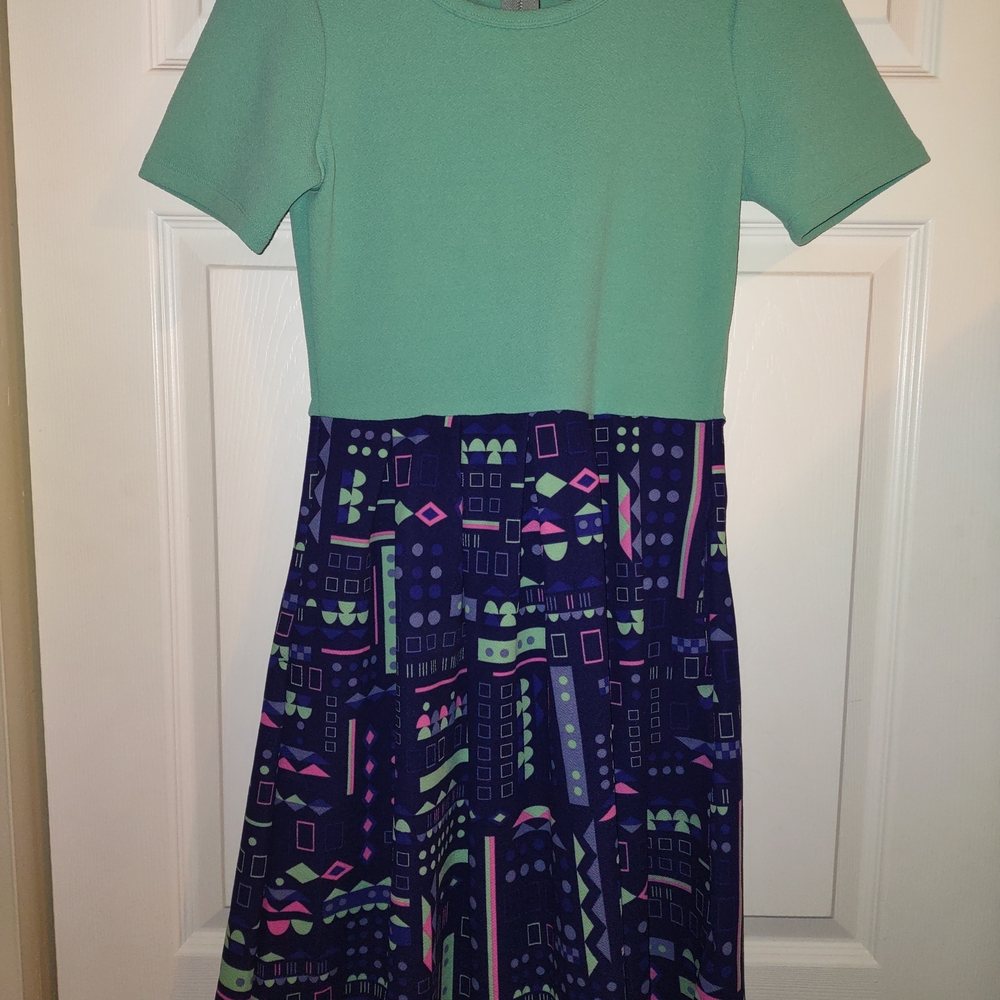 LuLaRoe Dress in Mint and Navy